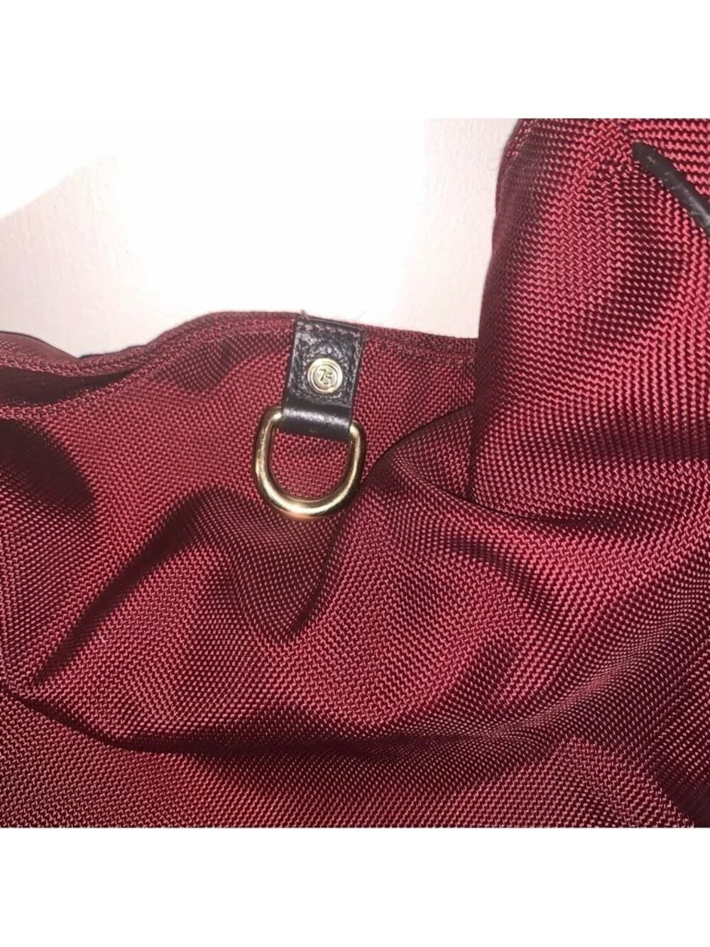 JPK Paris 75 Elegant Red Hobo Bag with Gold Details